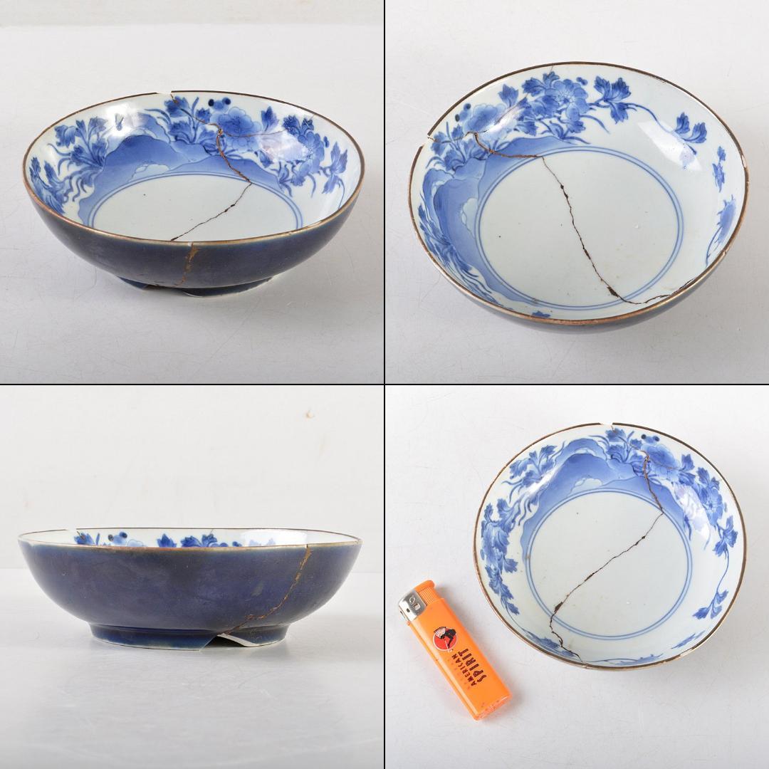 伊万里焼 古伊万里 染付 花文鉢 金継ぎ直し 桐箱付 V R5888 - メルカリ