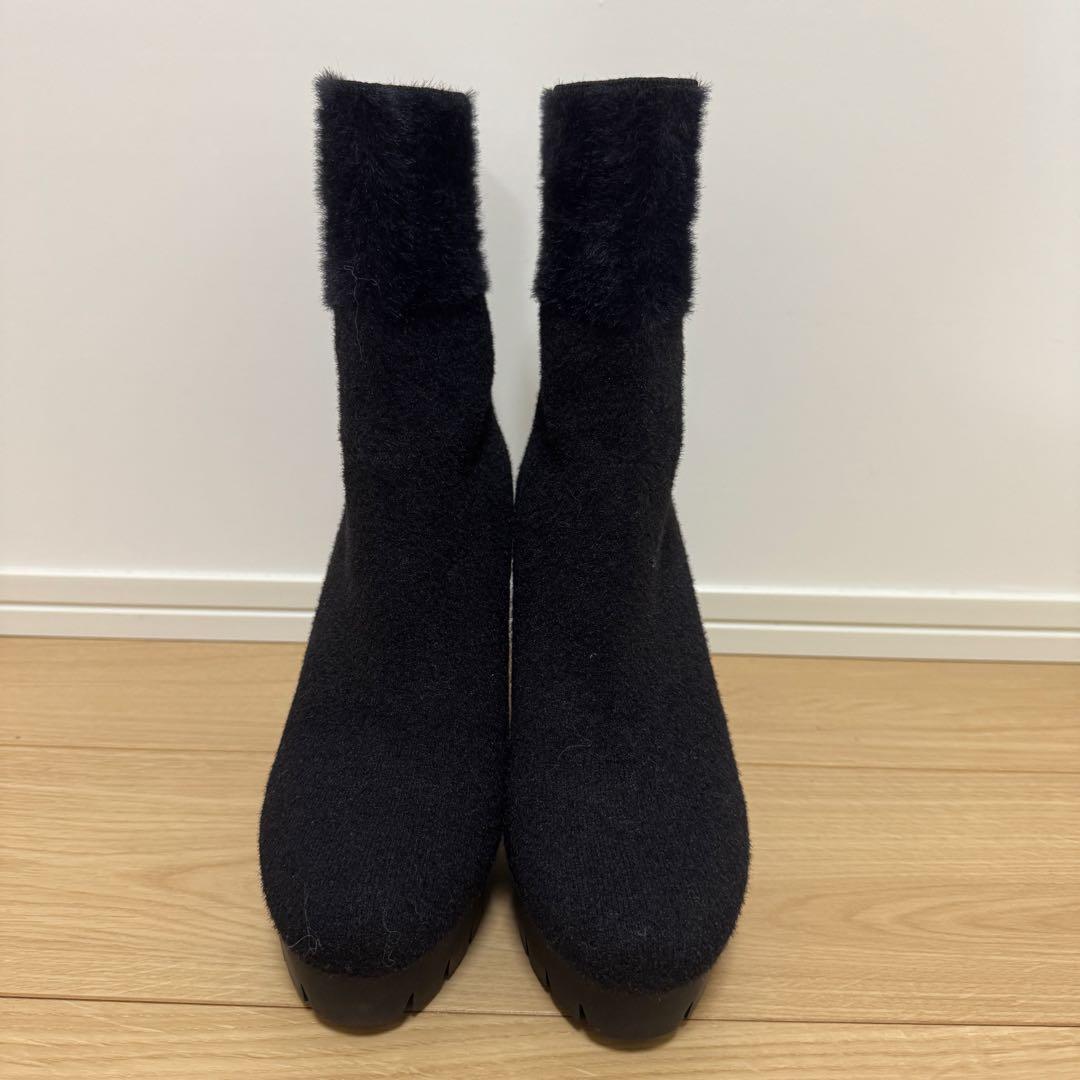 LANVIN ランバン ショートブーツ ブラック 黒 レディース 24.5cm