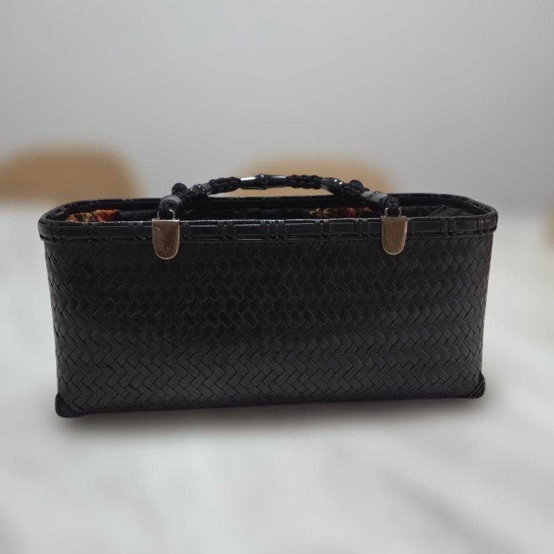 公長斎小菅 黒柄波網代ロングバッグ - メルカリ