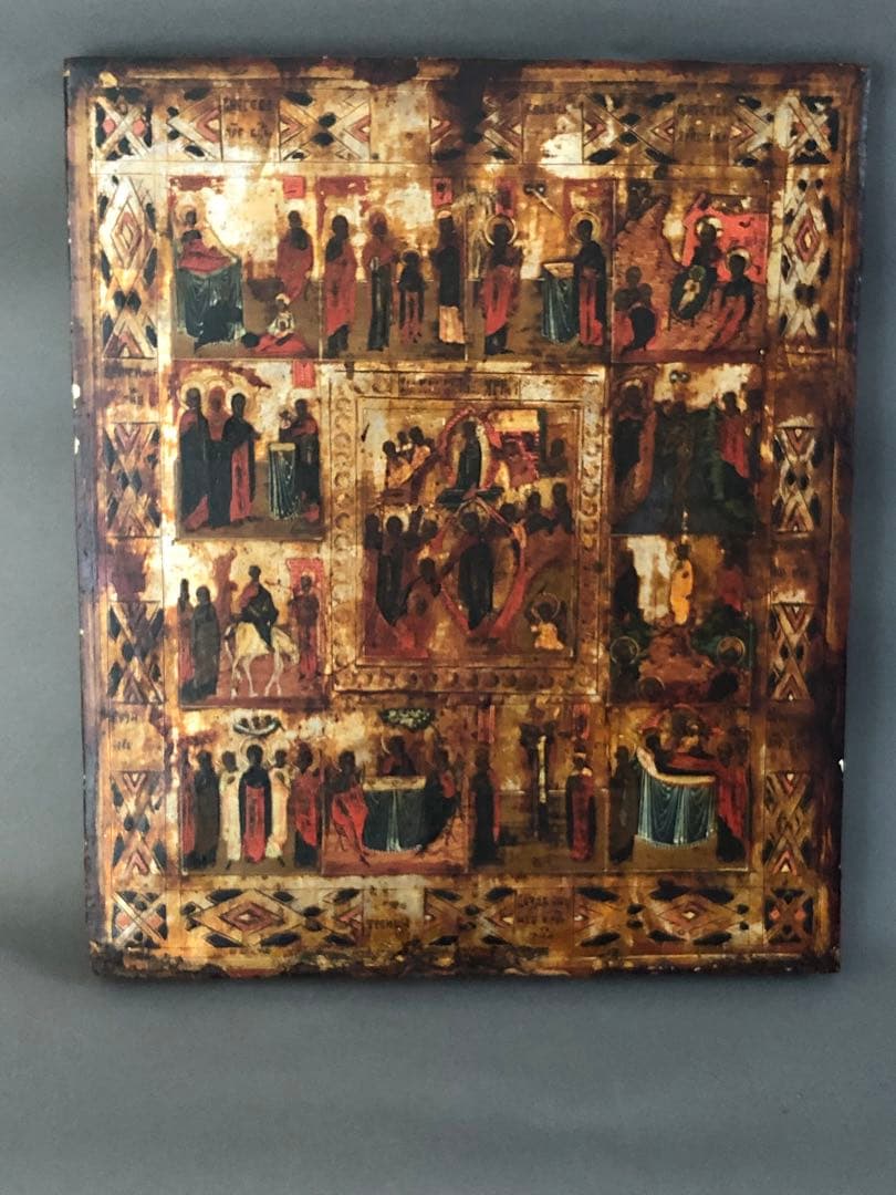 東欧イコン　本画　ラトビア　リガにて購入　キリスト教　宗教画 東欧イコン 本画 ラトビア リガにて購入 キリスト教 宗教画