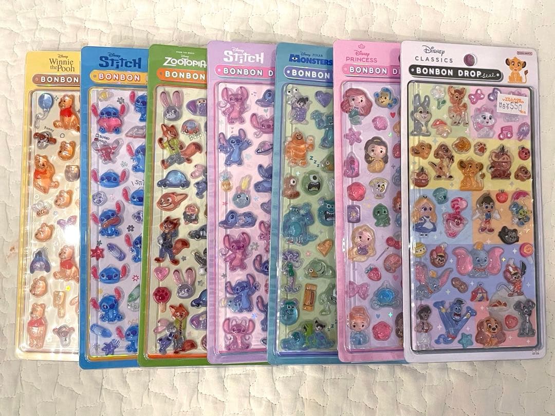 ディズニー　ボンボンドロップシール　7種セット メール便対応 クラシック 不思議の国のアリス ダンボ ピノキオ