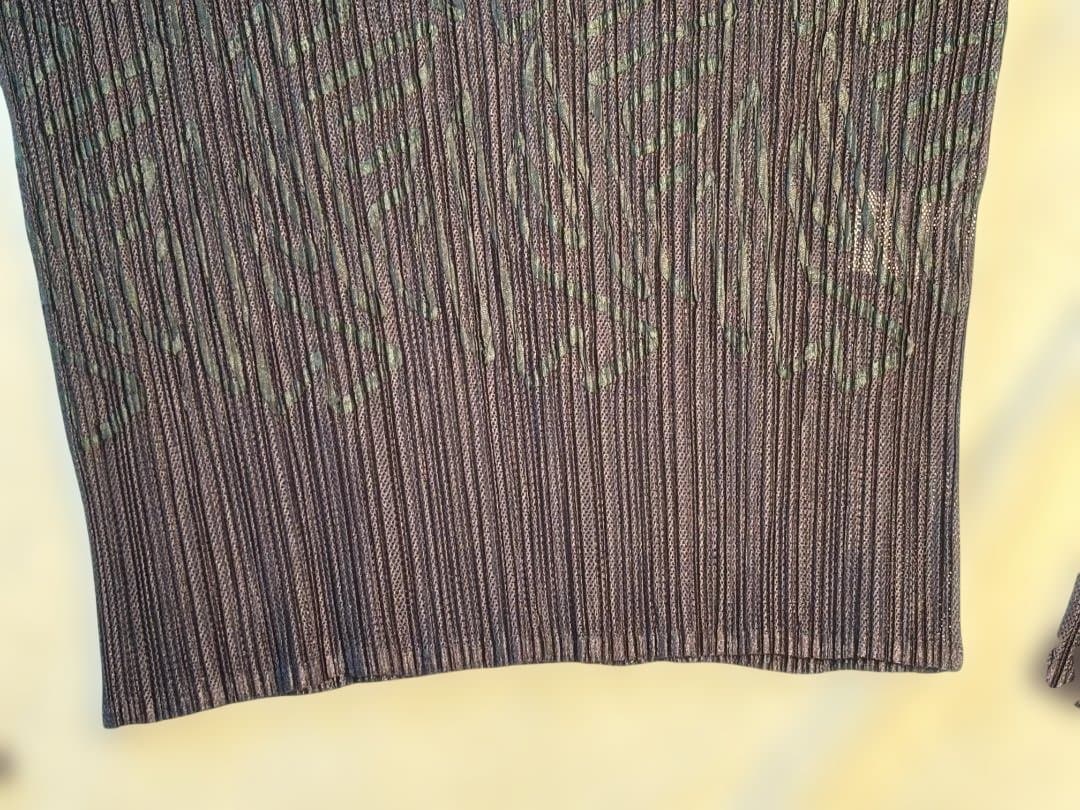 ISSEYMIYAKE プリーツ 透け感 ジグザグ模様 シャツ