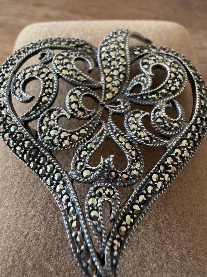 vendome(ヴァンドーム）マーカサイト ブローチsv925 銀製 碌山風