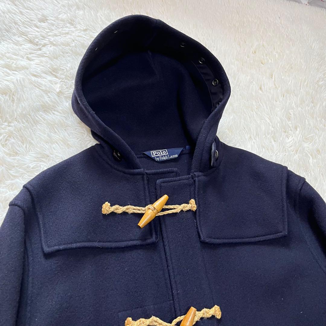 良品】ポロバイラルフローレン ダッフルコート フード付き ネイビー