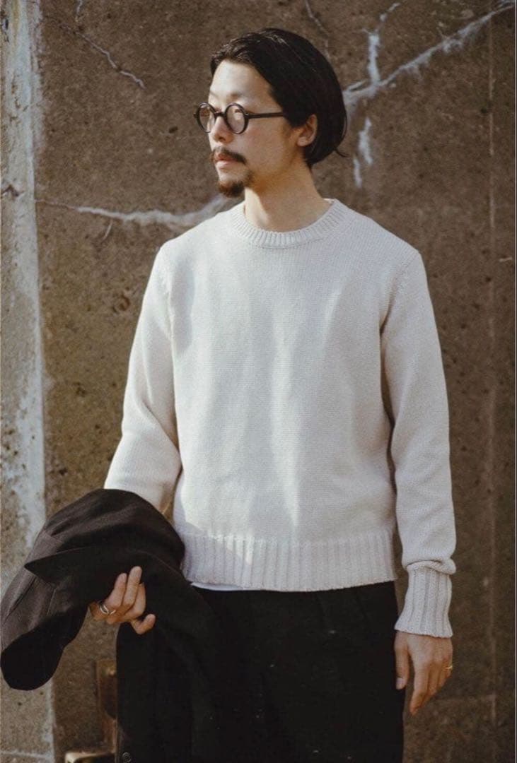 L'ECHOPPE 別注 HEUGN EX COTTON KNIT 3 HEUGN / ユーゲン】別注 PRINTED COTTON KNIT（ニット／セーター）｜L