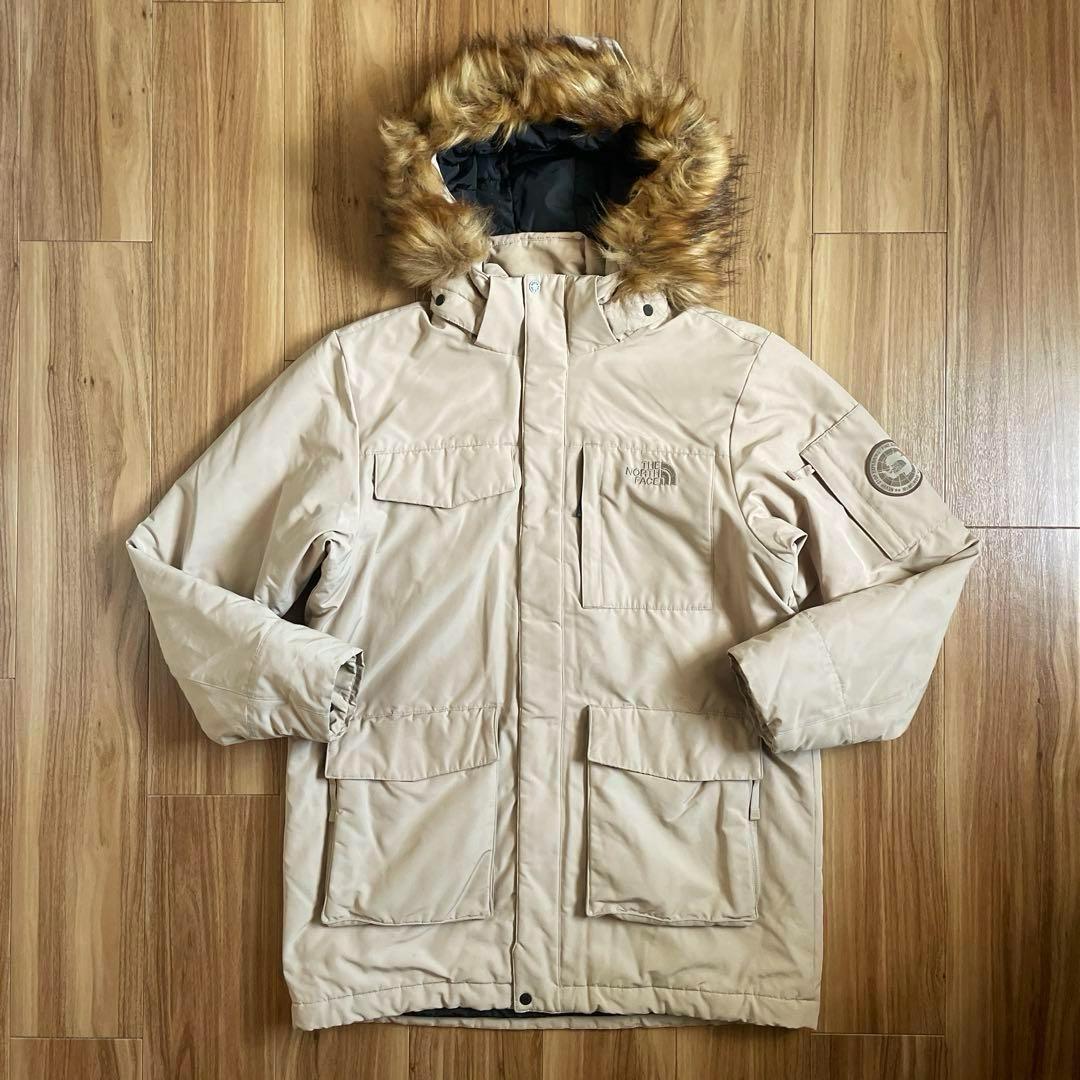 XLノースフェイスベージュ肌色マクマードダウンジャケットパーカー