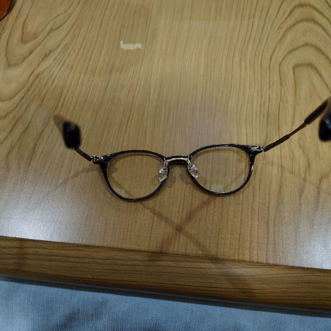 ブラウン ラウンドメタルフレーム メガネ(度あり) メガネ(度あり