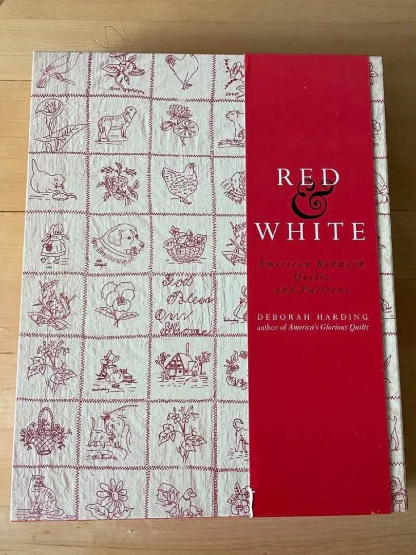 値下げ‼︎絶版！レッド&ホワイト レッドワークキルトと図案集/日本