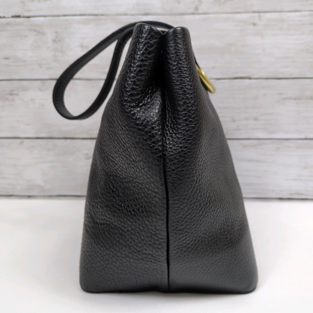 美品 MARROW マロウ Ring Handle ブラック ハンドバッグ シボ - メルカリ