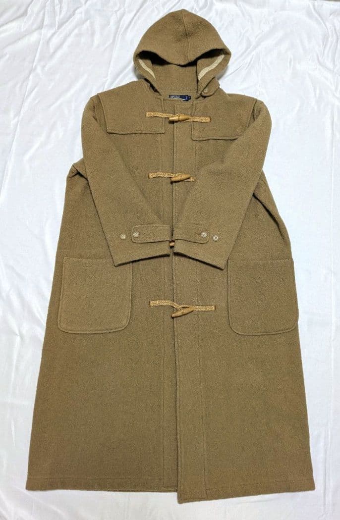 80s ラルフローレン ダッフルコート フード付き ロング ベージュ 入手