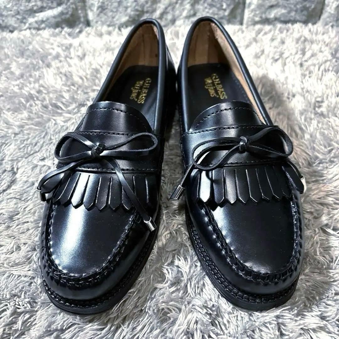 新品❣️G.H.BASS ジーエイチバス レザー フリンジローファー リボン 箱付
