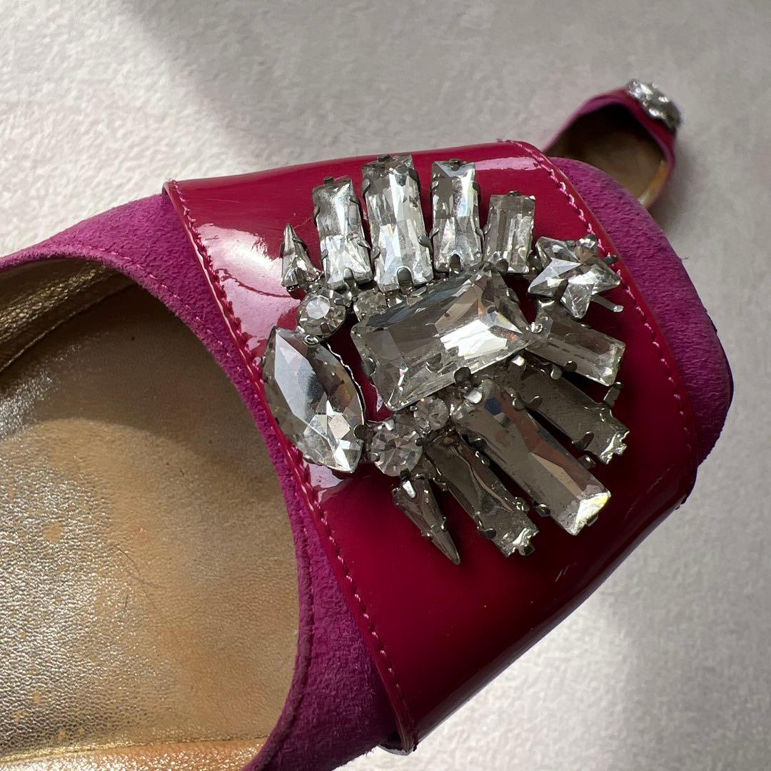 JIMMY CHOO ピンク フラットシューズ - メルカリ