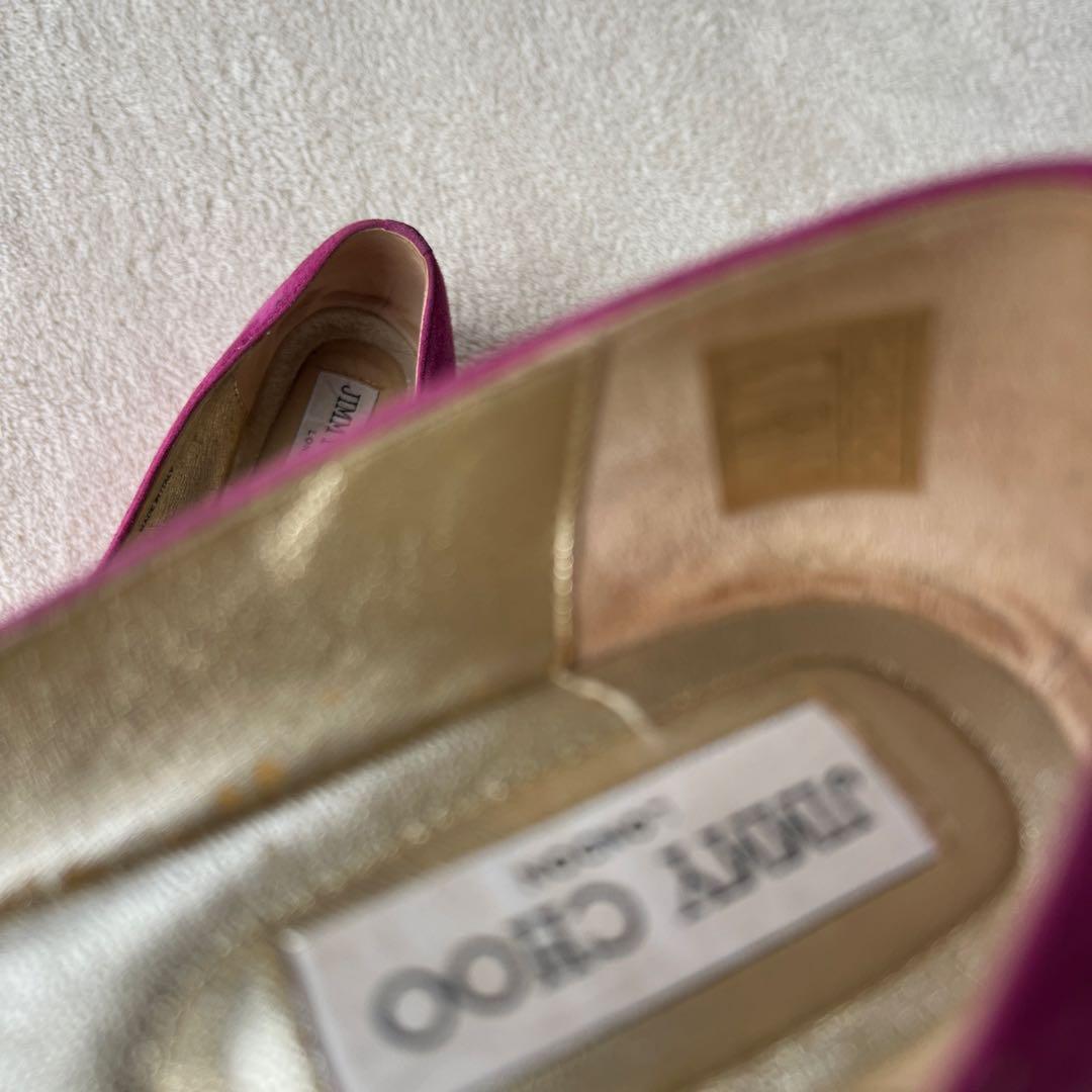 JIMMY CHOO ピンク フラットシューズ - メルカリ
