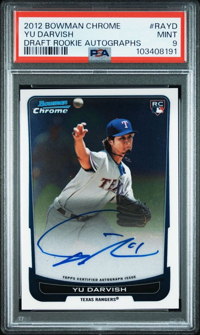その他 PSA 9 2012 Bowman Chrome Yu Darvish Auto POP 3 PSA 9 YU DARVISH 2012 BOWMAN CHROME RC AUTOGRAPH BLUE