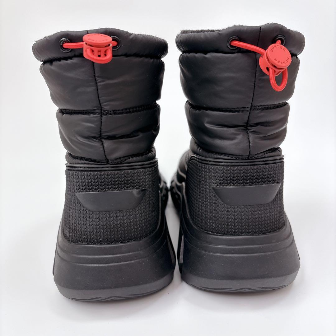 【美品】HUNTER（ハンター）スノーブーツ 24.0cm ブラック アウトドア