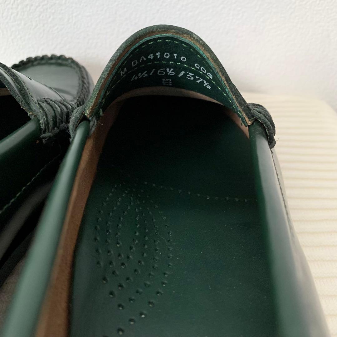 ✨美品 G.H.BASS 24.5㎝ グリーン ローファー 革靴 ビジネス 通学