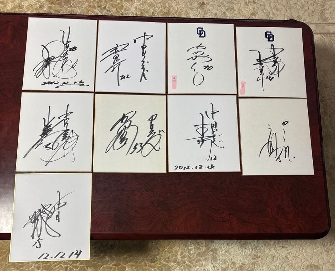 元中日ドラゴンズ 現役時代直筆サイン色紙 9枚セット - メルカリ