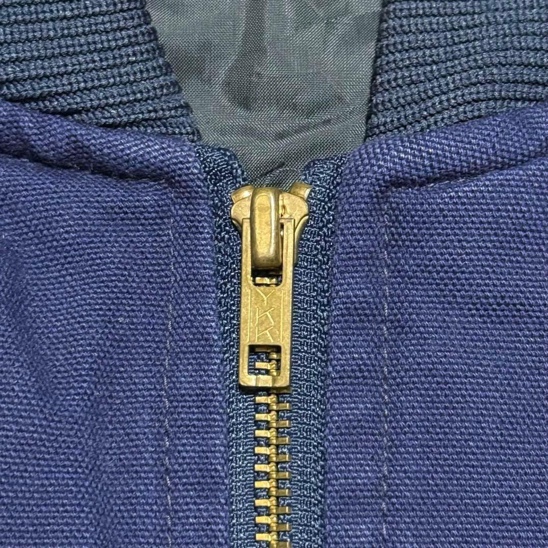 希少サイズS 90's Carhartt ダック ベスト ネイビー 星タグ腰ゴム