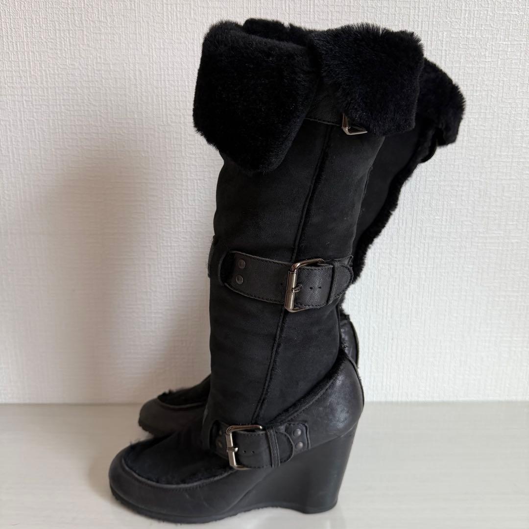 FENDI フェンディ ロングムートンブーツ スエード ベルト イタリア製