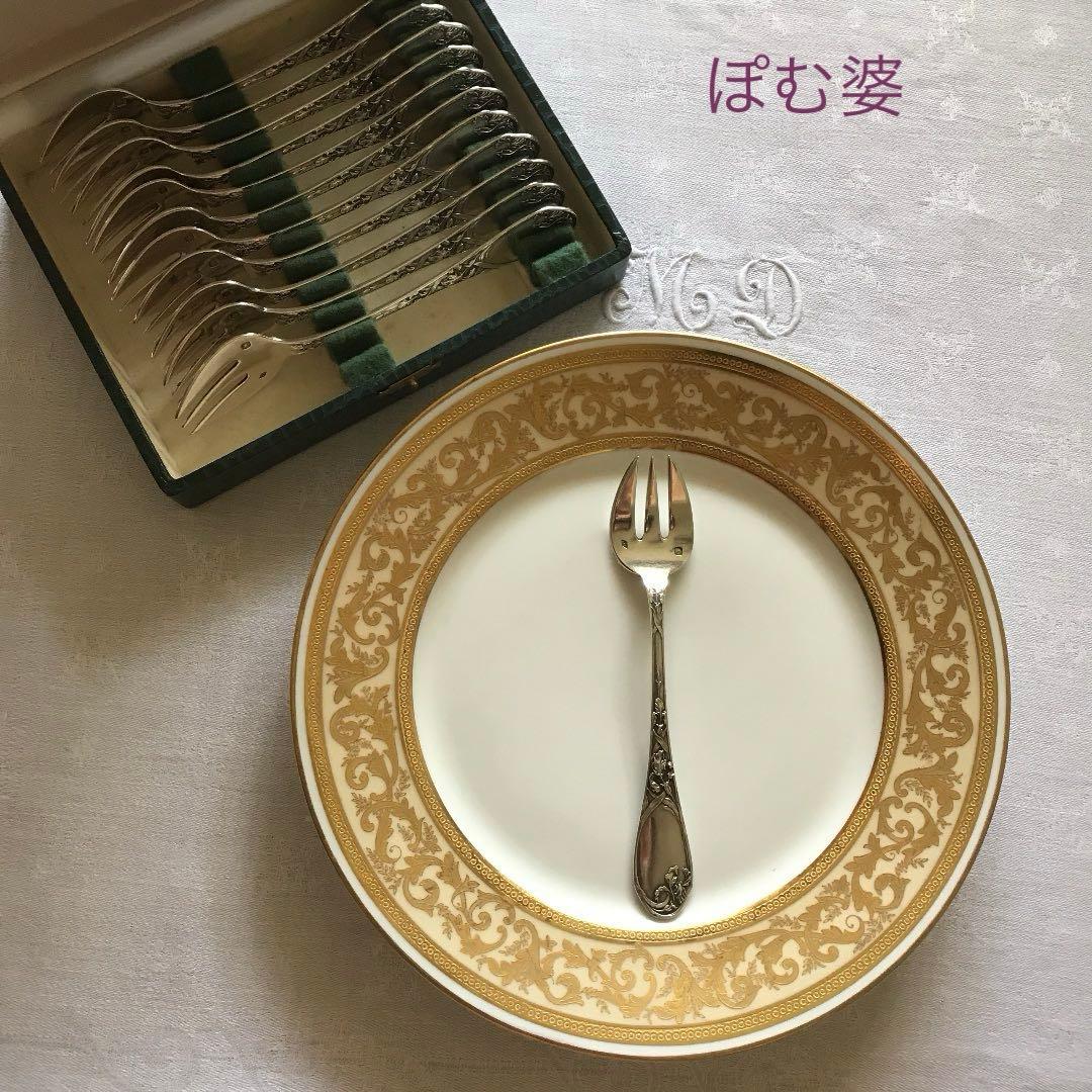 ピュイフォルカ】 純銀 フォーク2本「アール・ヌーヴォーの華