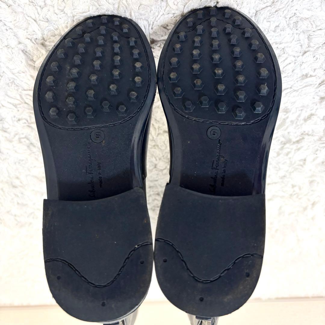 フェラガモ ガンチーニ レインブーツ ラバー ジップアップ ブラック