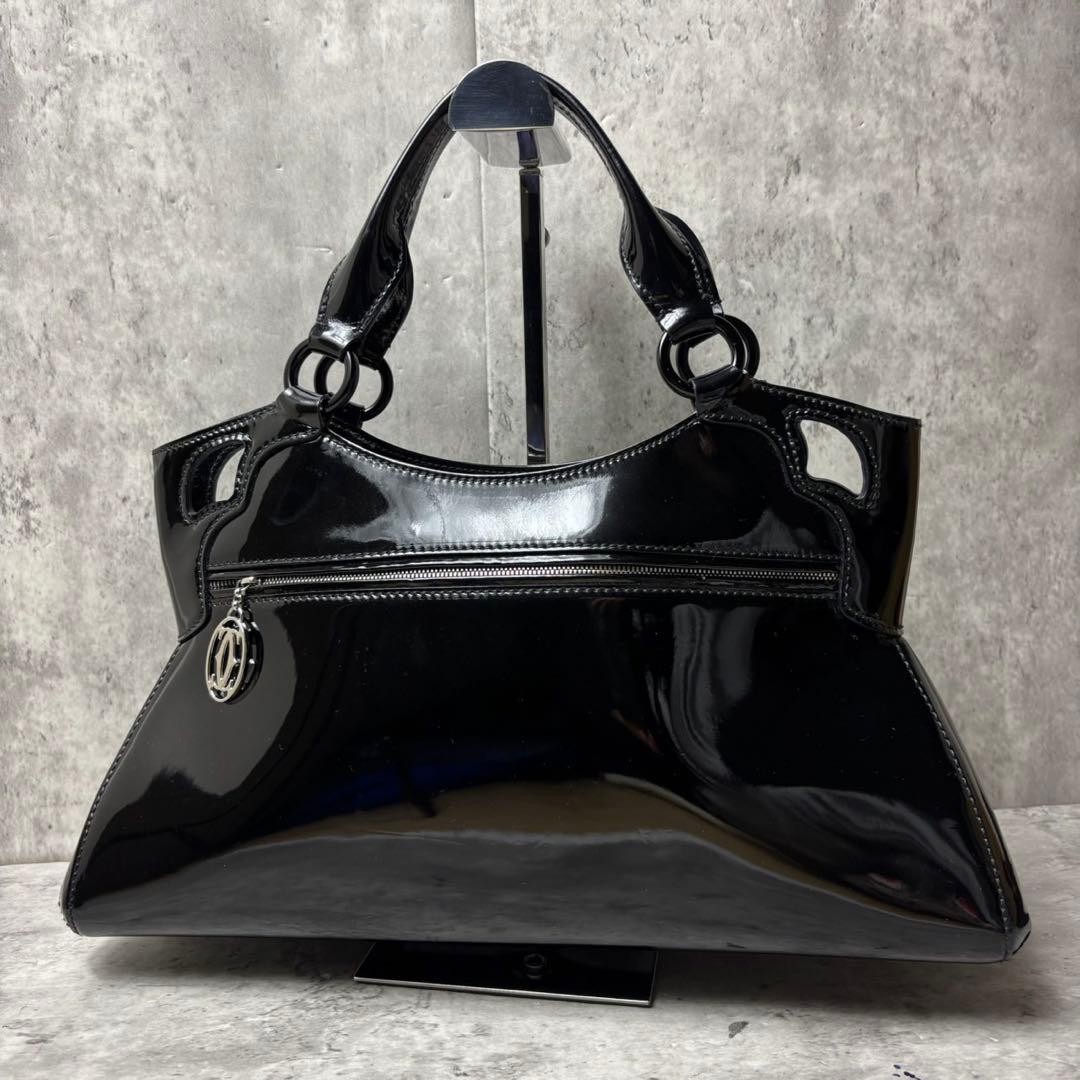 カルティエ レディース ハンドバッグ マルチェロ エナメル ブラック