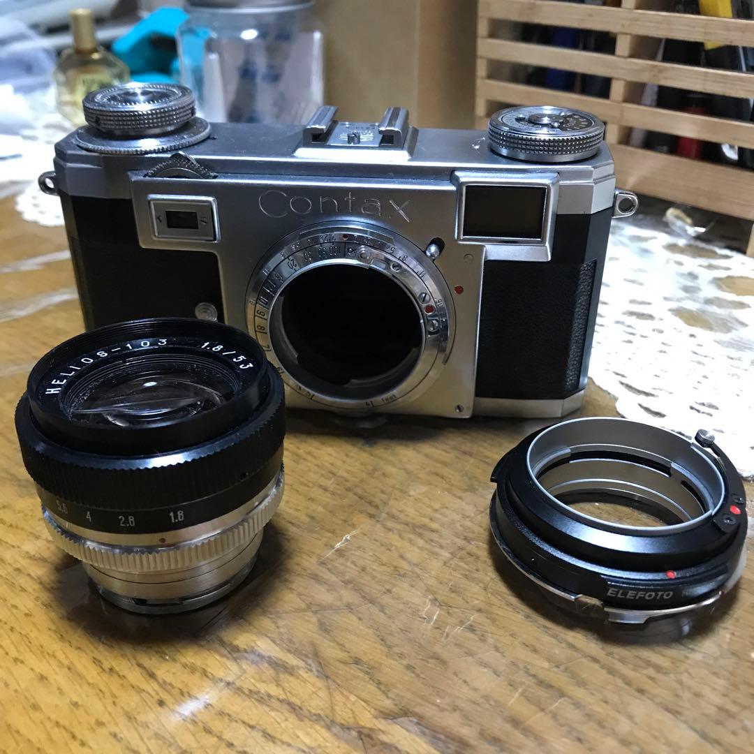 Contax C レンズキエフhelios 103 53/1.8付き Amazon.co.jp: kiev-4 m 4ロシアContax RF 35 mmカメラhelios-103 53