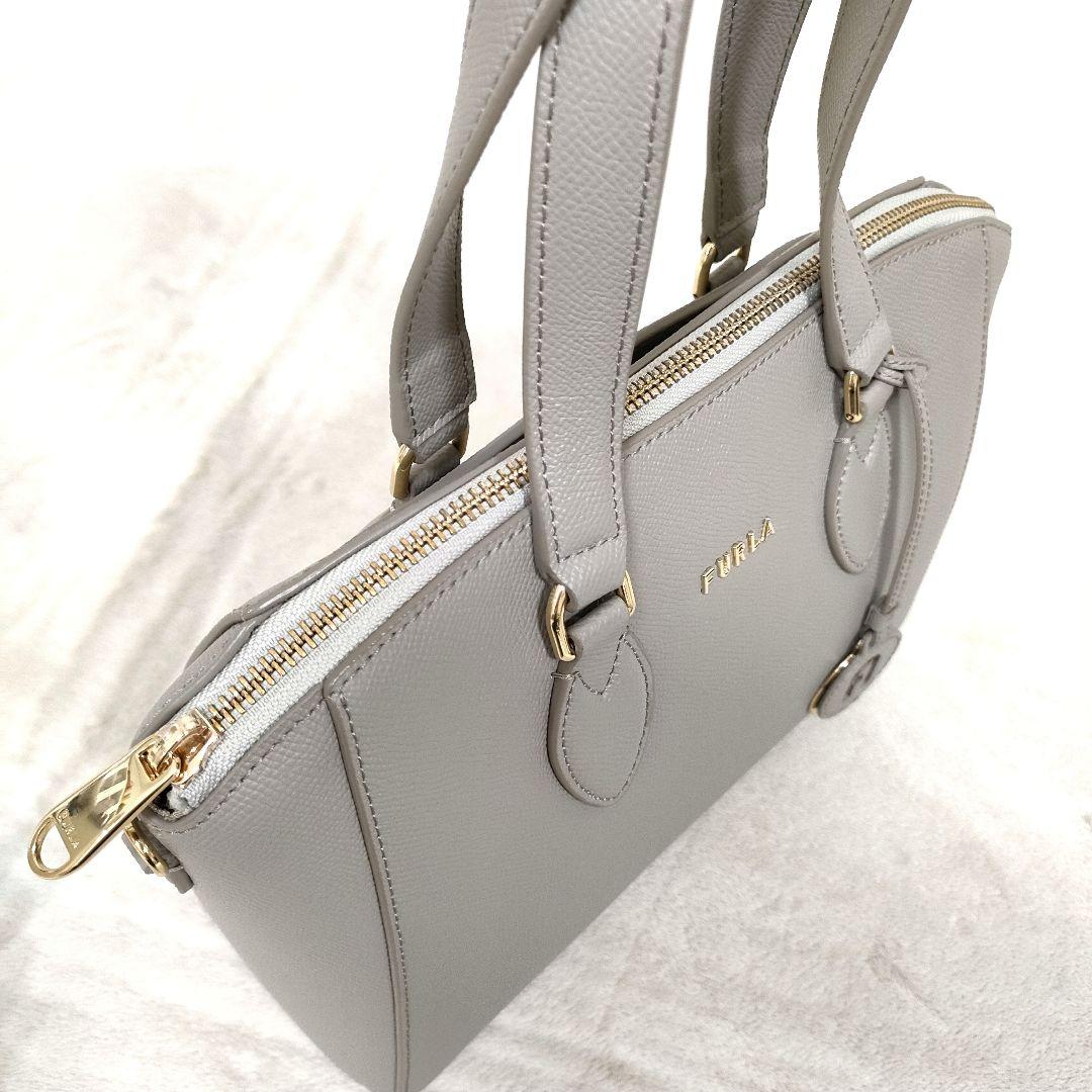 FURLA フルラ ミネルヴァ S サッチェル グレージュ 2wayハンドバッグ