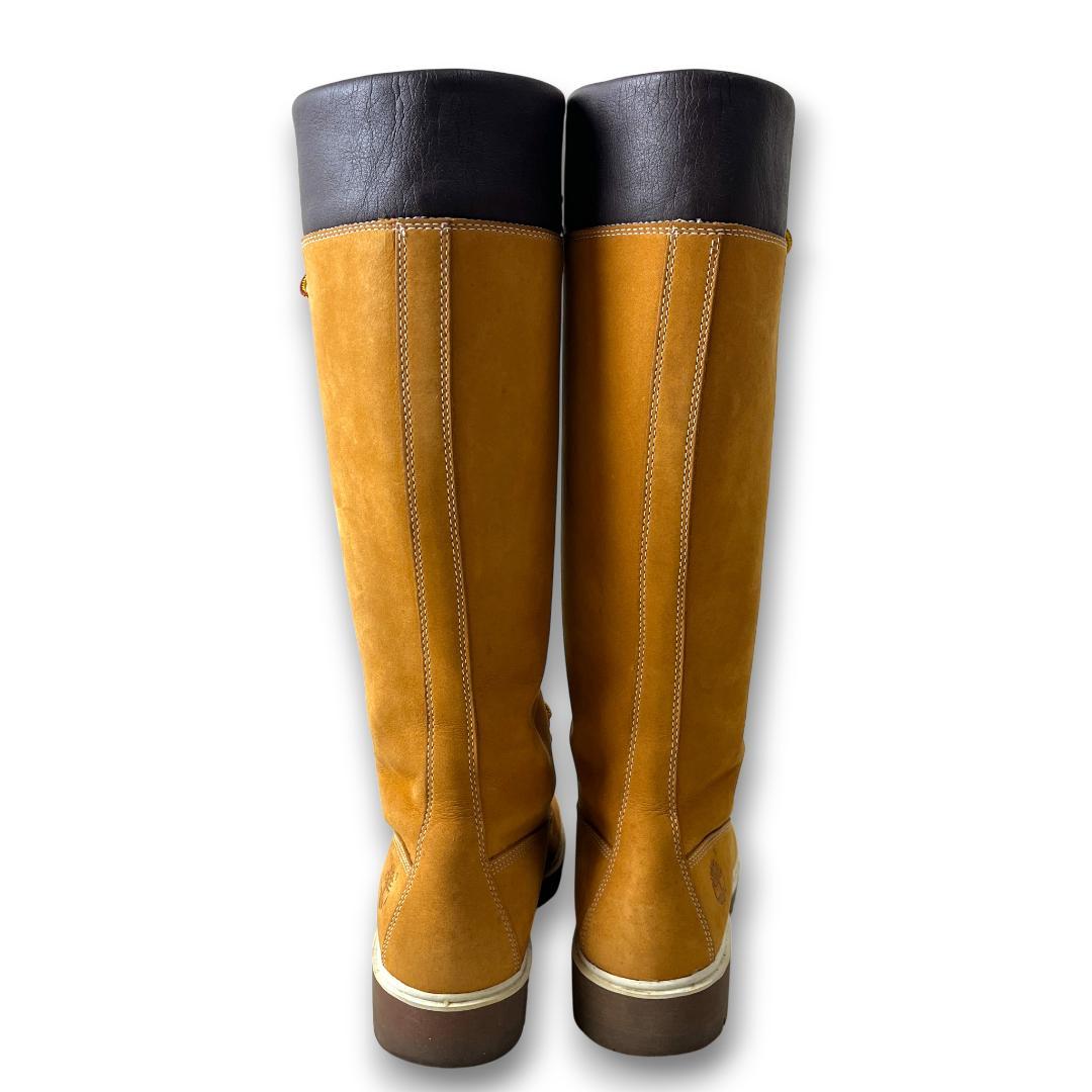 ティンバーランド 23.5cm ロングブーツ レースアップ イエローブーツ