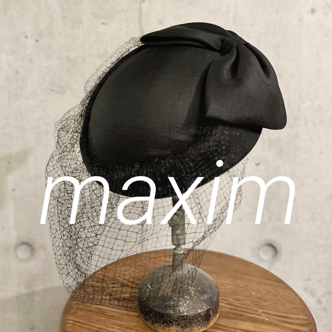 マキシン maximトークハット カクテルハット フォーマル ブラック
