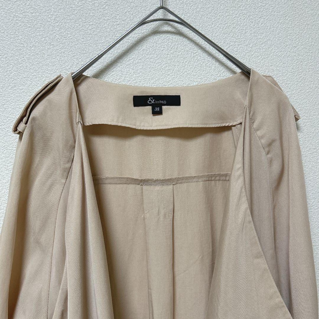 &by P&D ベージュ ドレープブラウス 38 ピンキーアンドダイアン M