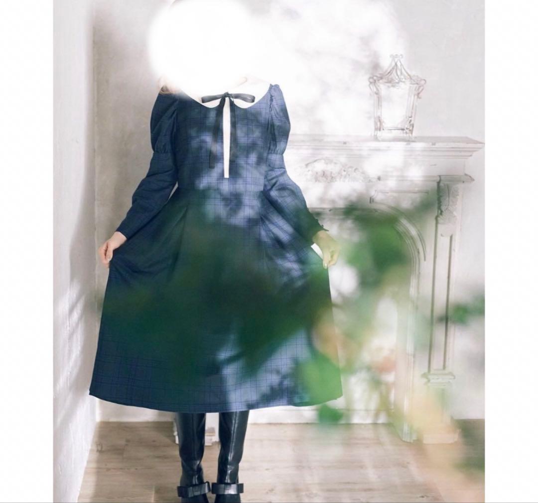 試着のみ】メゾンドフルール カノン チェックワンピース 一点 - メルカリ