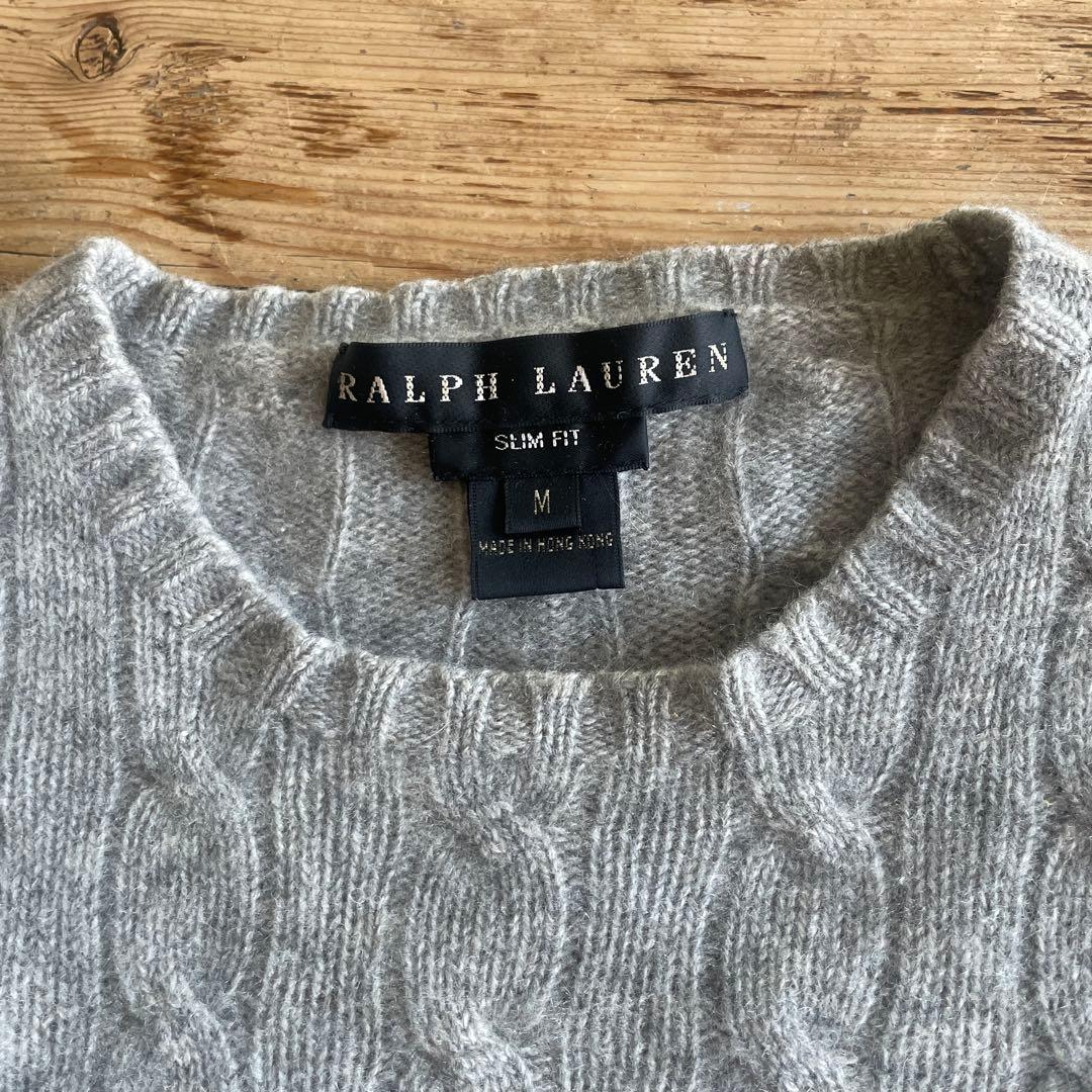 ラルフローレン ブラックレーベル カシミア100% ケーブルニット