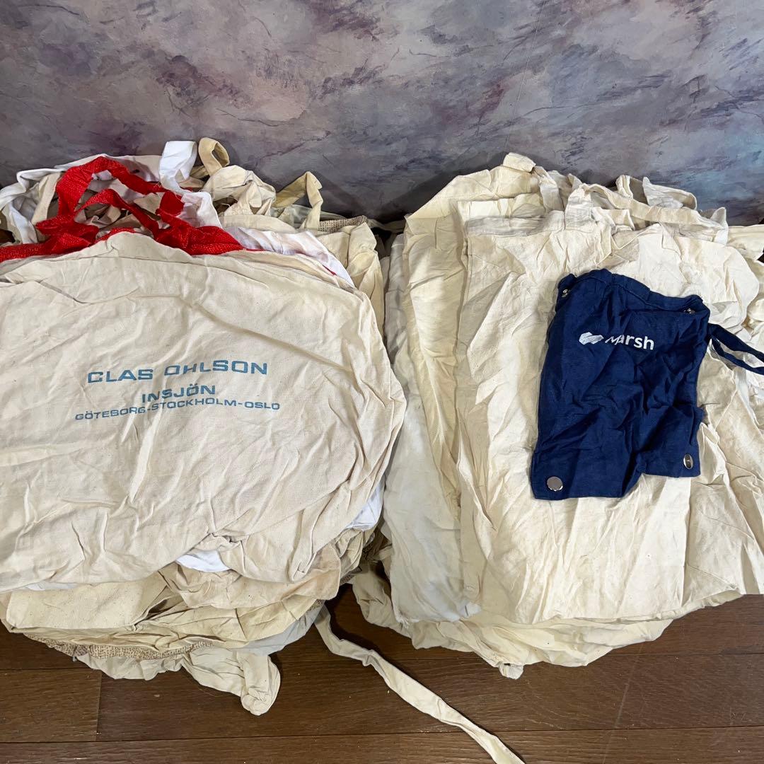 ひ*さ様 3 アメリカ ユーロ古着エコバッグ100枚セットまとめ売りホワイト