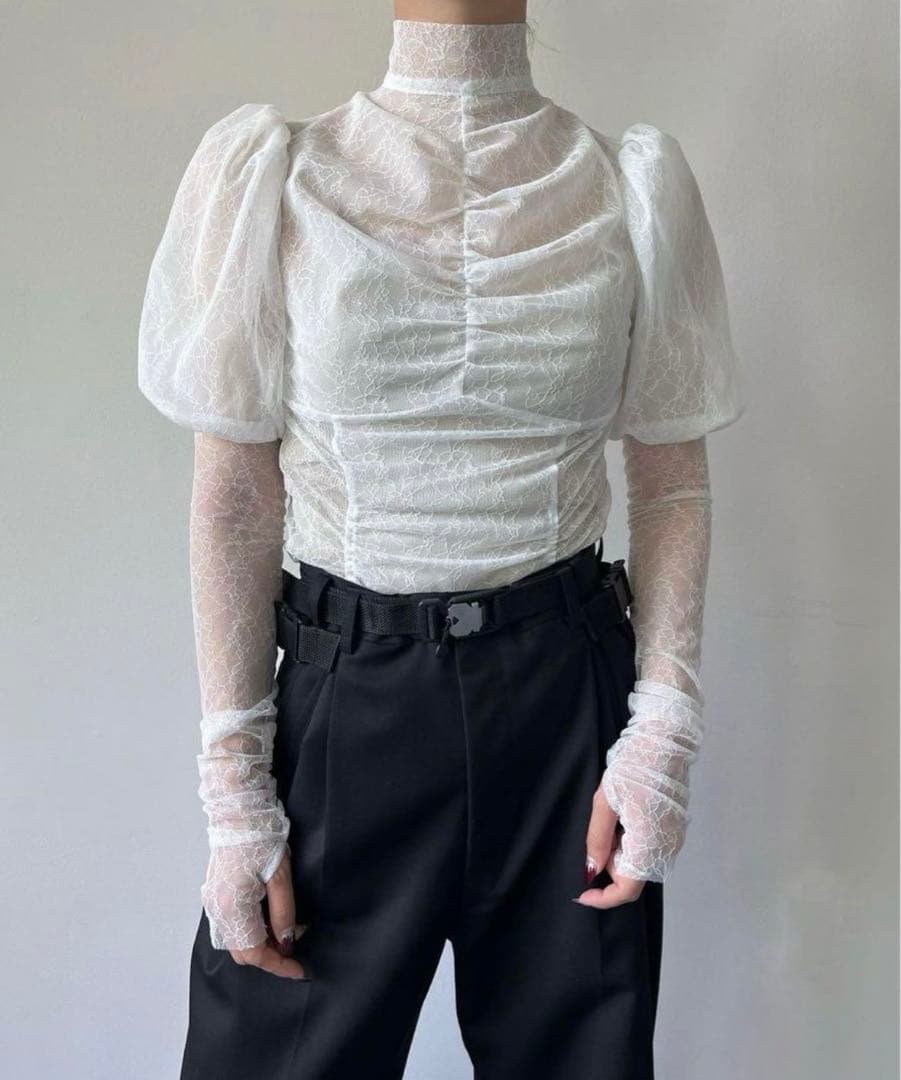 LITMUS HerPraha Sheer Lace Puffy White - メルカリ