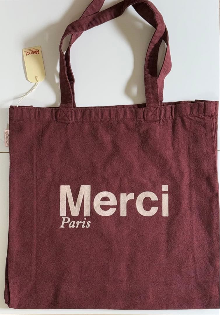 Merci Paris エコバッグ 大 レッド - メルカリ