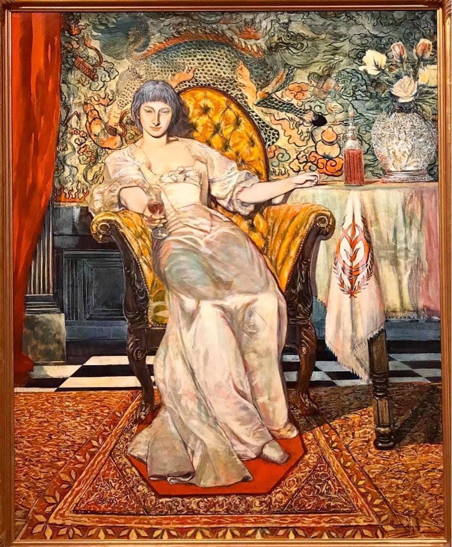 花と草木の油彩画 田村誠司「無題」