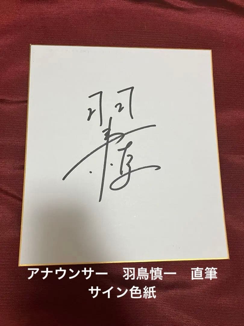 アナウンサー 羽鳥慎一 直筆サイン色紙 日本テレビ ズームイン
