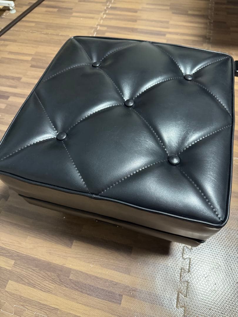 karimoku 合成皮革 オットマン 黒 カリモク オットマン スツール ZW7306K 幅68.5cm モカブラウン色 本革