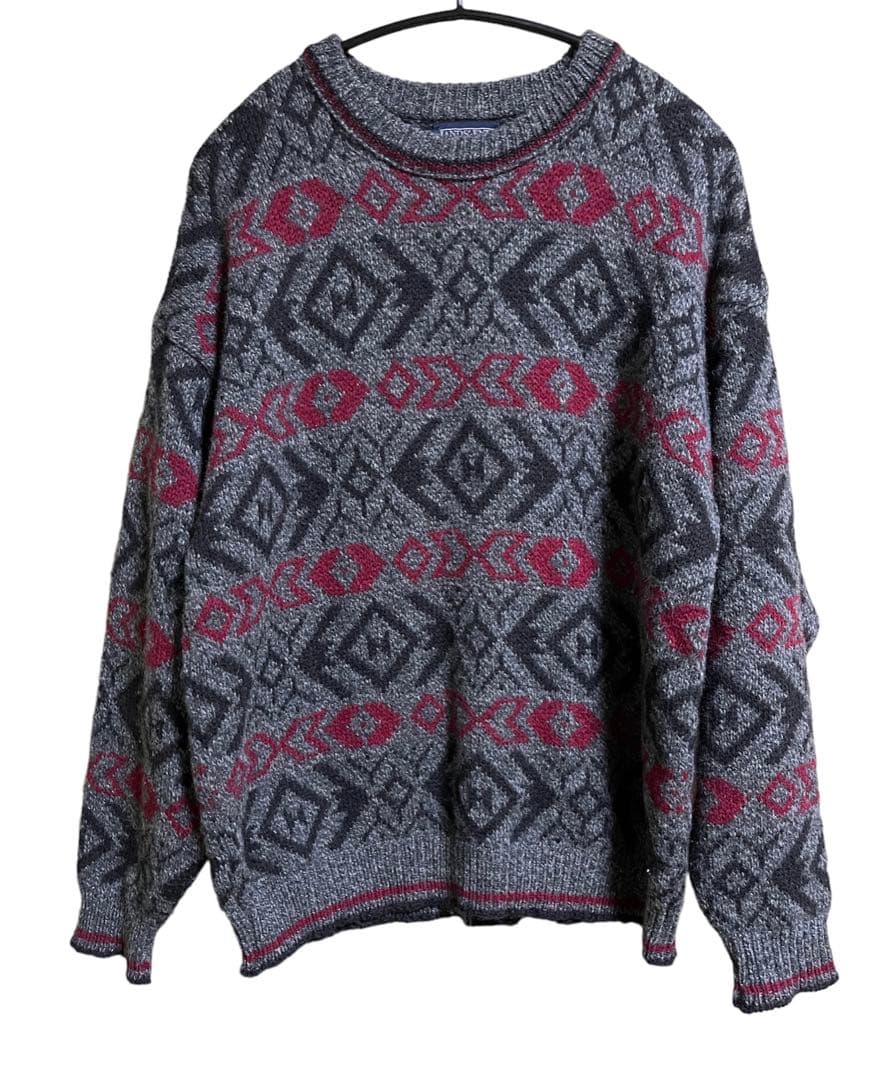 CLEL 箔プリントケーブルクルーネックニット ブラウン Sの通販はau PAY