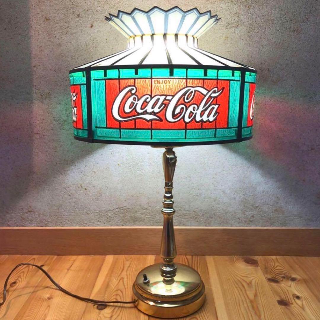 1970's コカコーラ ステンドグラス アドバタイジング ランプ ライト