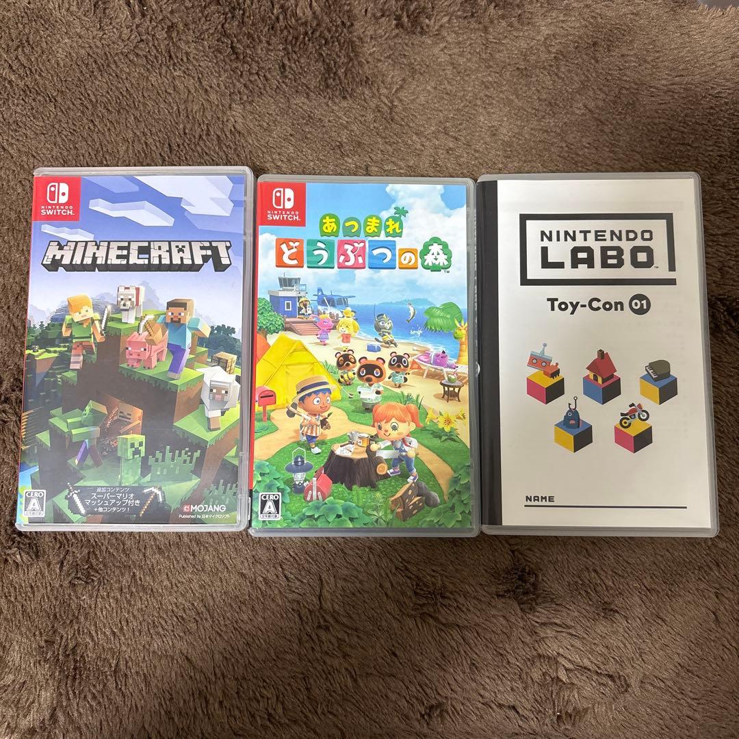 Switch ソフト カセット 3点セット あつ森/マイクラ/ニンテンドーラボ