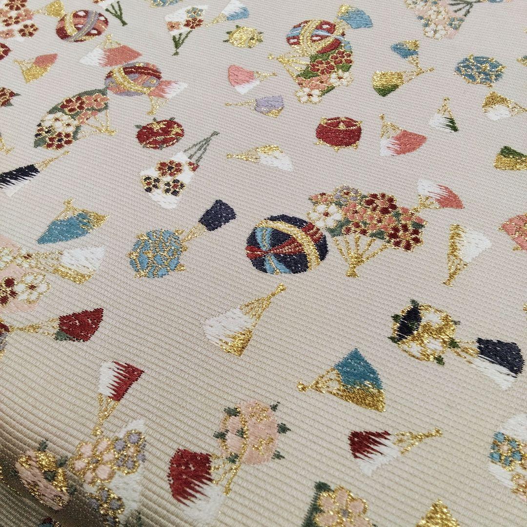 ◇山下織物◇ 袋帯 西陣織 山下織物 千代紙 グレージュ 金糸 #4088