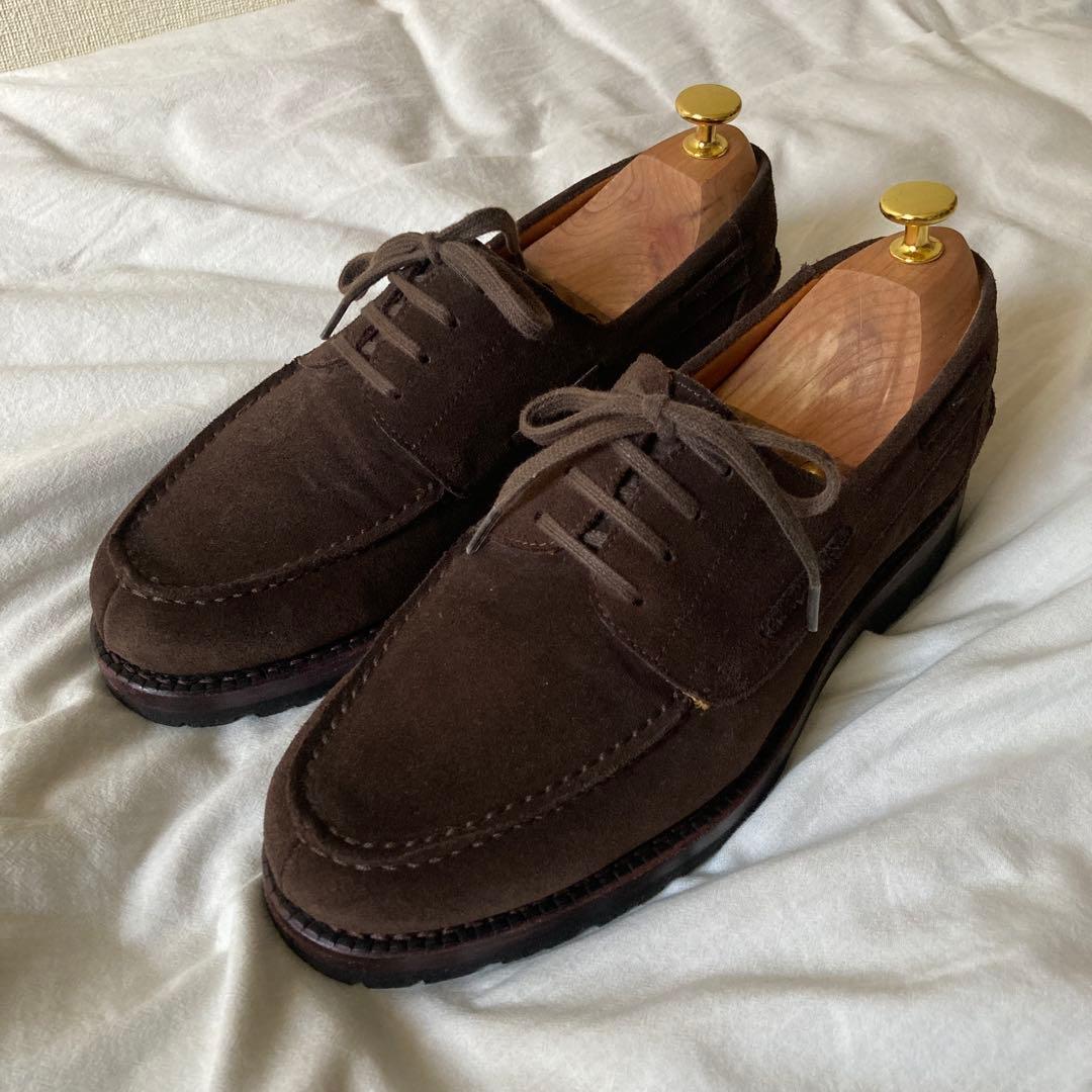 ジャランスリウァヤ 4アイレットモカシン ダークブラウンスエード 39
