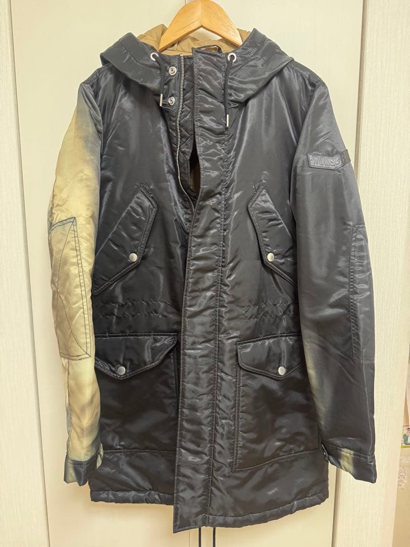 DIESEL フード付き バイカラー モッズコート L ディーゼル ディーゼル DIESEL モッズコート フード ジャケット カーキ XXS □ A11