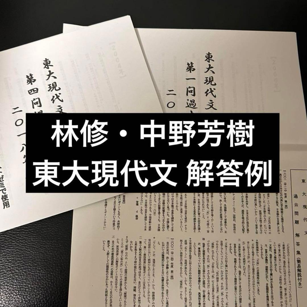 林修・中野芳樹 東大現代文 解答例 - メルカリ