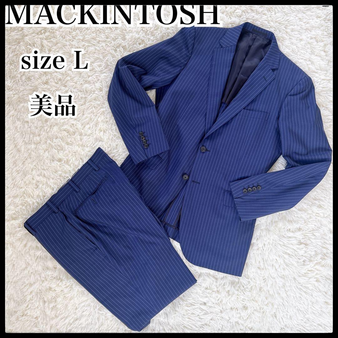 マッキントッシュ スーツ メンズ ストライプ 美品 L セットアップ 結婚