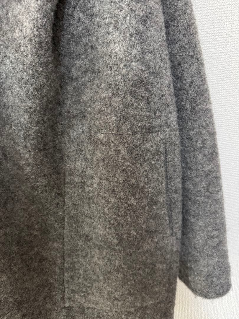 GALERIE VIE ギャルリーヴィ アルパカ混 ウールフーディコート グレー