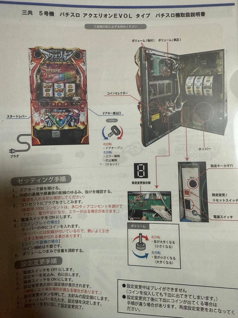 アクエリオンEVOL スロット実機 コイン不要機付き - メルカリ