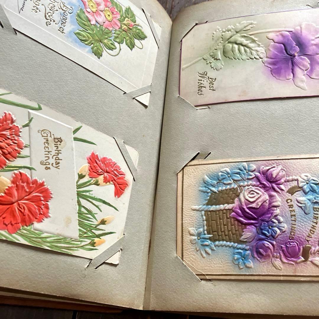 イギリスアンティークポストカードアルバム 薔薇好きさんへ フランス